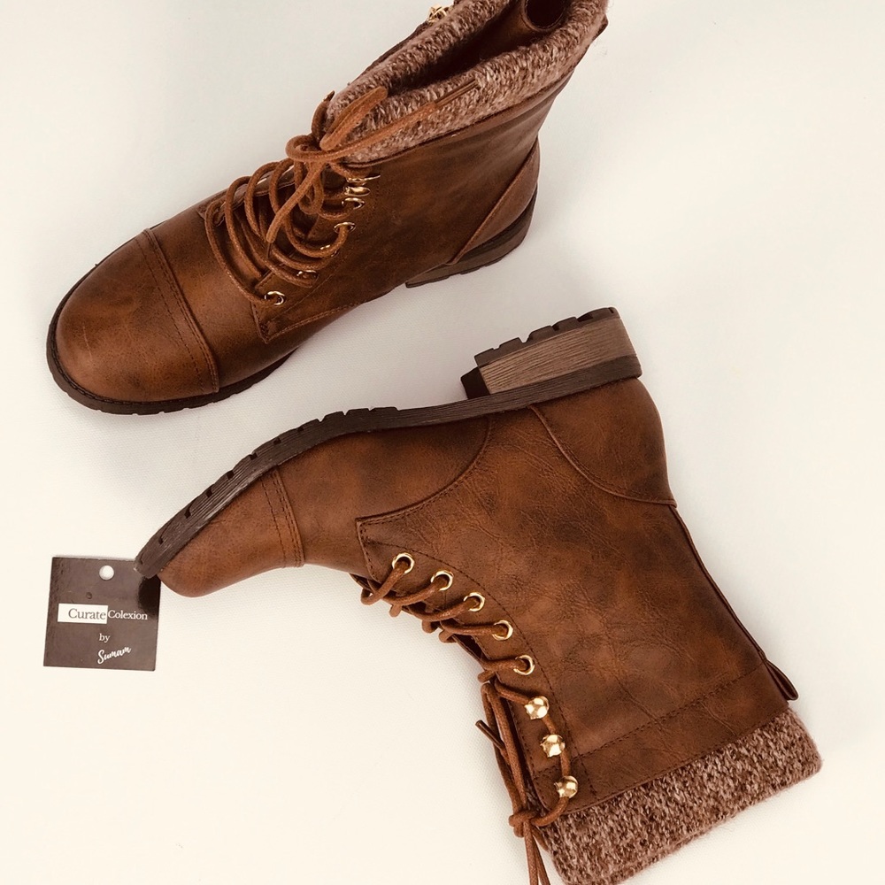 🔥SALE🔥Vegan Leather Wool Lined Hike Boots - Picture 5 of 8
